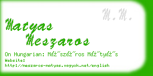 matyas meszaros business card